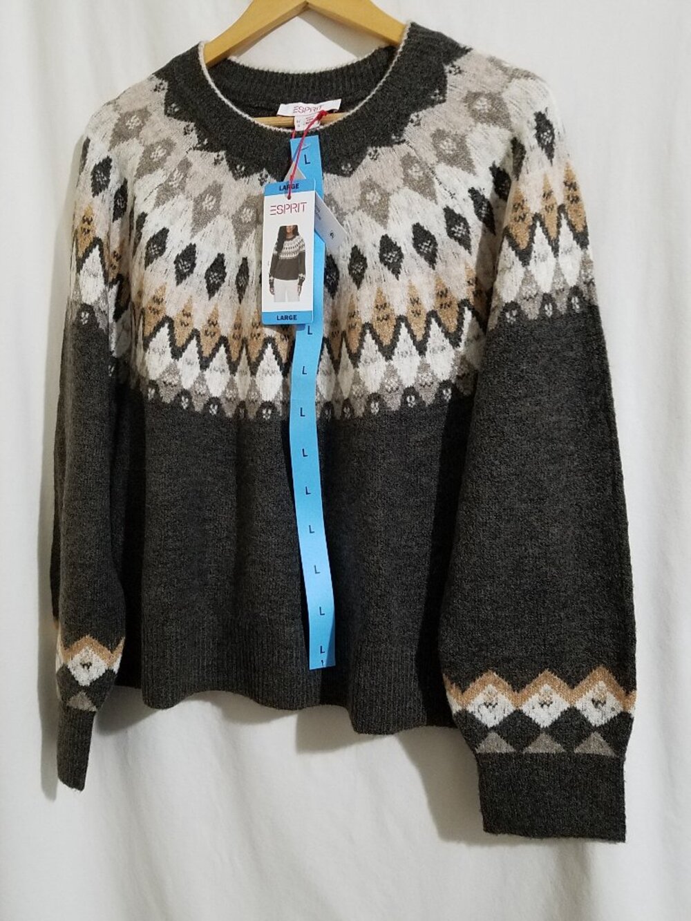 Esprit Women's Crewneck Sweater— Size Large— Brown— NWT